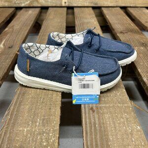 Youth Hey Dude Wendy Sparkling Denim Shoe Size 12